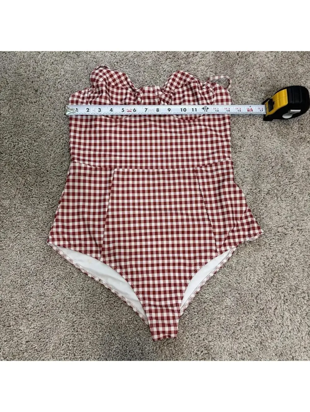 Reformation Red Gingham One Piece Swimsuit Women’s Size M Retro Beachy Vacation - Picture 5 of 6